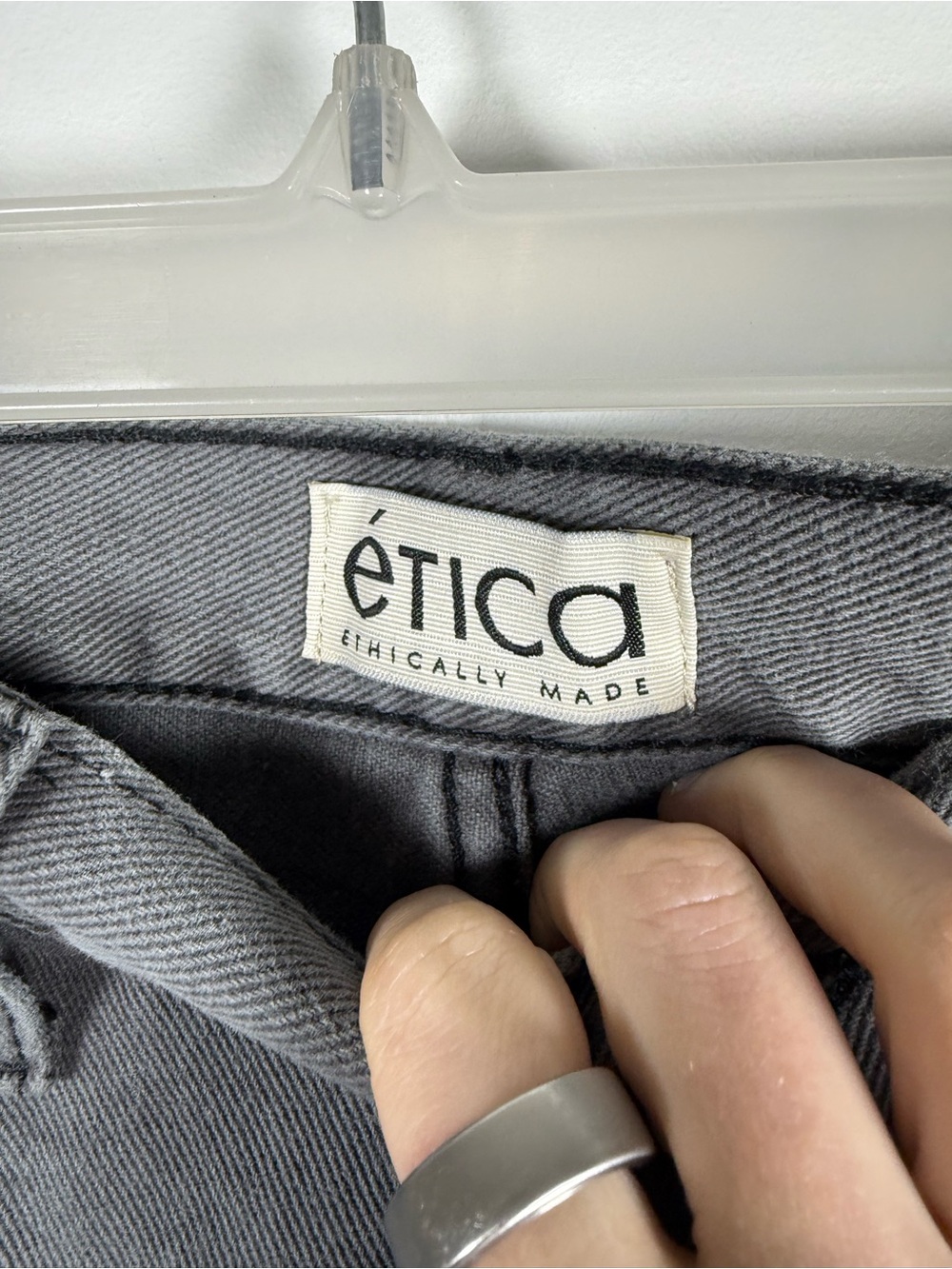 ETICA | Grey High Rise Flare Jeans Size 27 - Picture 2 of 5